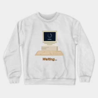 Old computer displaying the text Loading Crewneck Sweatshirt